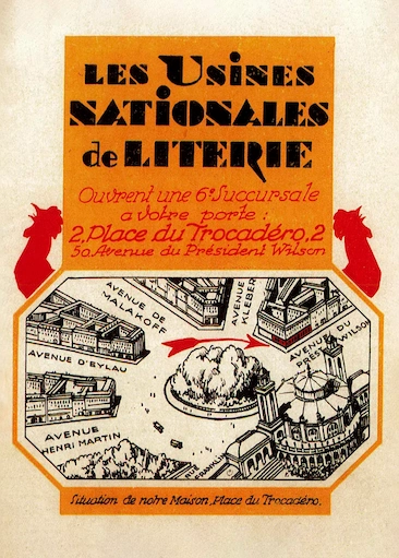 Affiche historique Les Usines Nationales de Literie, Place du Trocadéro